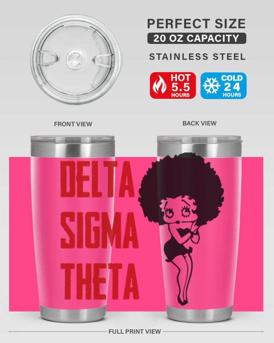 Delta Sigma Theta Cotton Tank featuring bold black phrases, perfect for showcasing sorority pride.