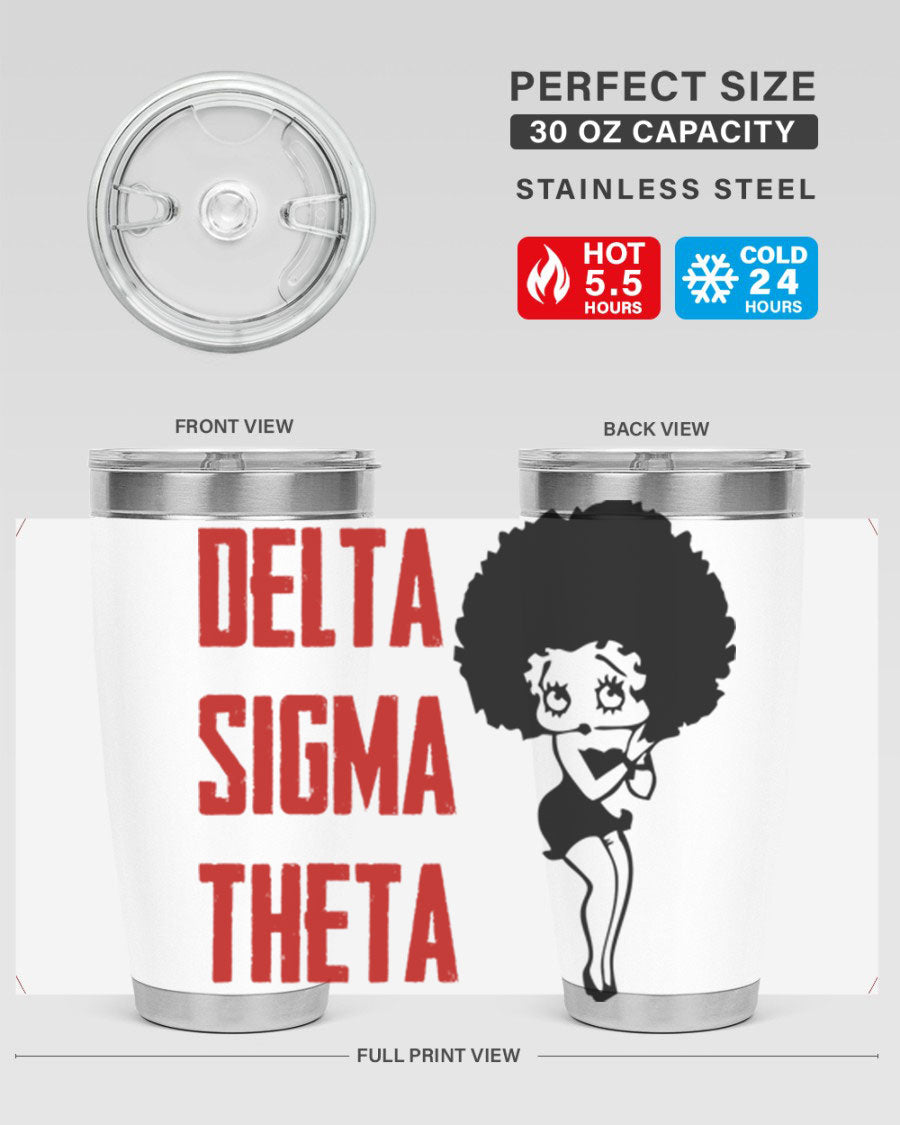 Delta Sigma Theta Cotton Tank featuring bold black phrases, perfect for showcasing sorority pride.