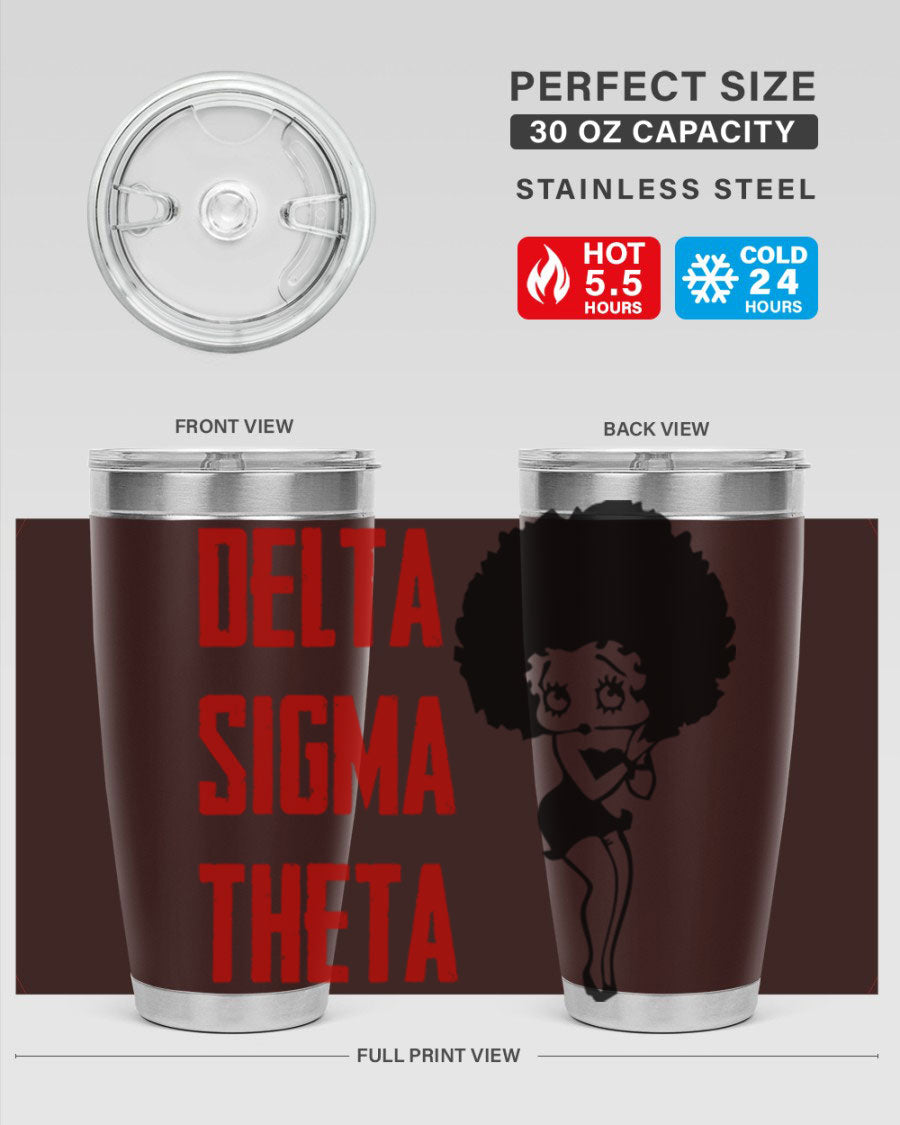 Delta Sigma Theta Cotton Tank featuring bold black phrases, perfect for showcasing sorority pride.