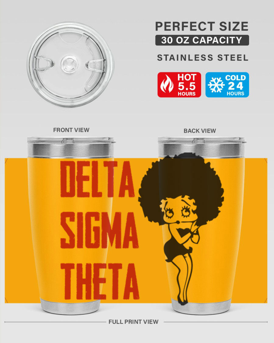 Delta Sigma Theta Cotton Tank featuring bold black phrases, perfect for showcasing sorority pride.