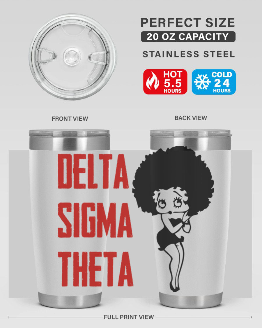 Delta Sigma Theta Cotton Tank featuring bold black phrases, perfect for showcasing sorority pride.