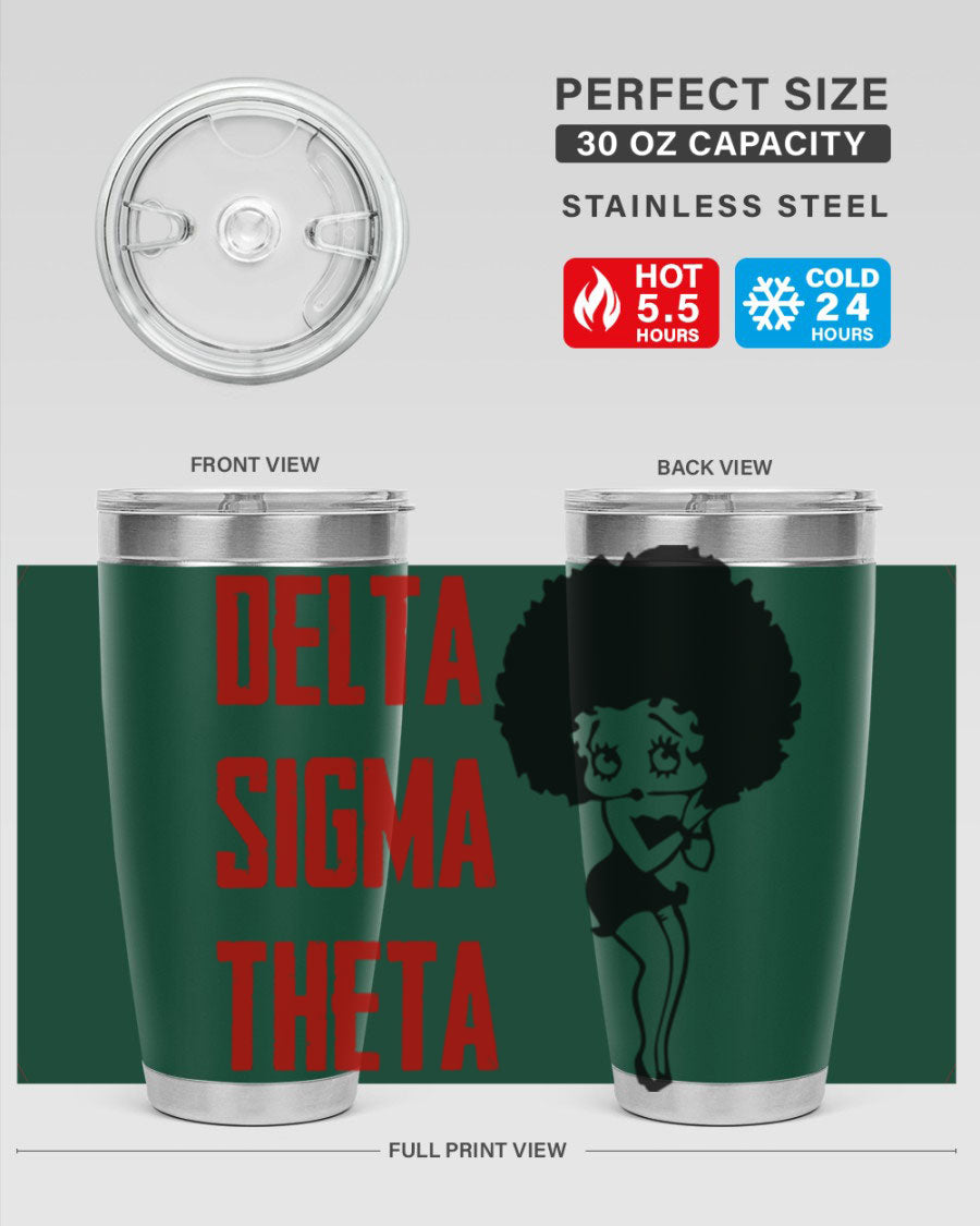Delta Sigma Theta Cotton Tank featuring bold black phrases, perfect for showcasing sorority pride.