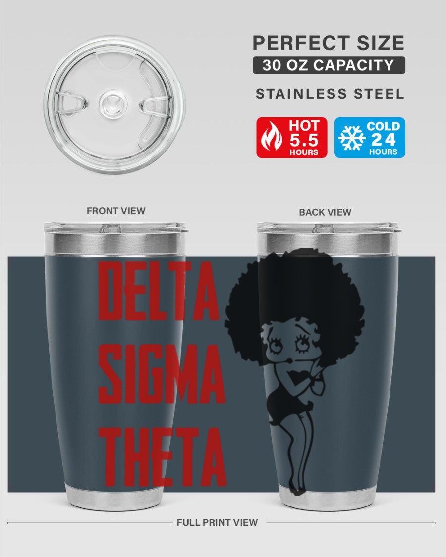 Delta Sigma Theta Cotton Tank featuring bold black phrases, perfect for showcasing sorority pride.
