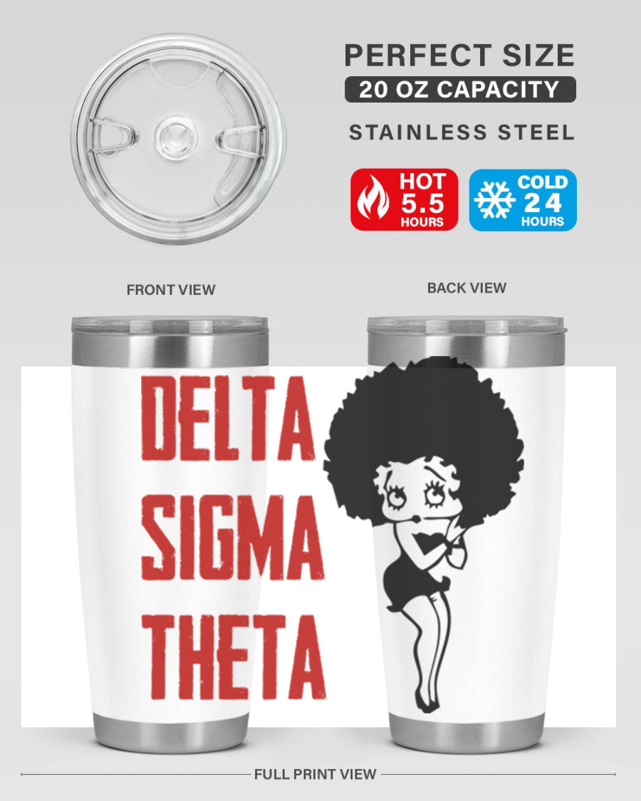 Delta Sigma Theta Cotton Tank featuring bold black phrases, perfect for showcasing sorority pride.