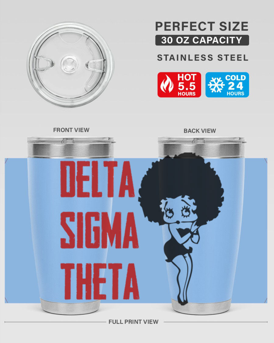 Delta Sigma Theta Cotton Tank featuring bold black phrases, perfect for showcasing sorority pride.