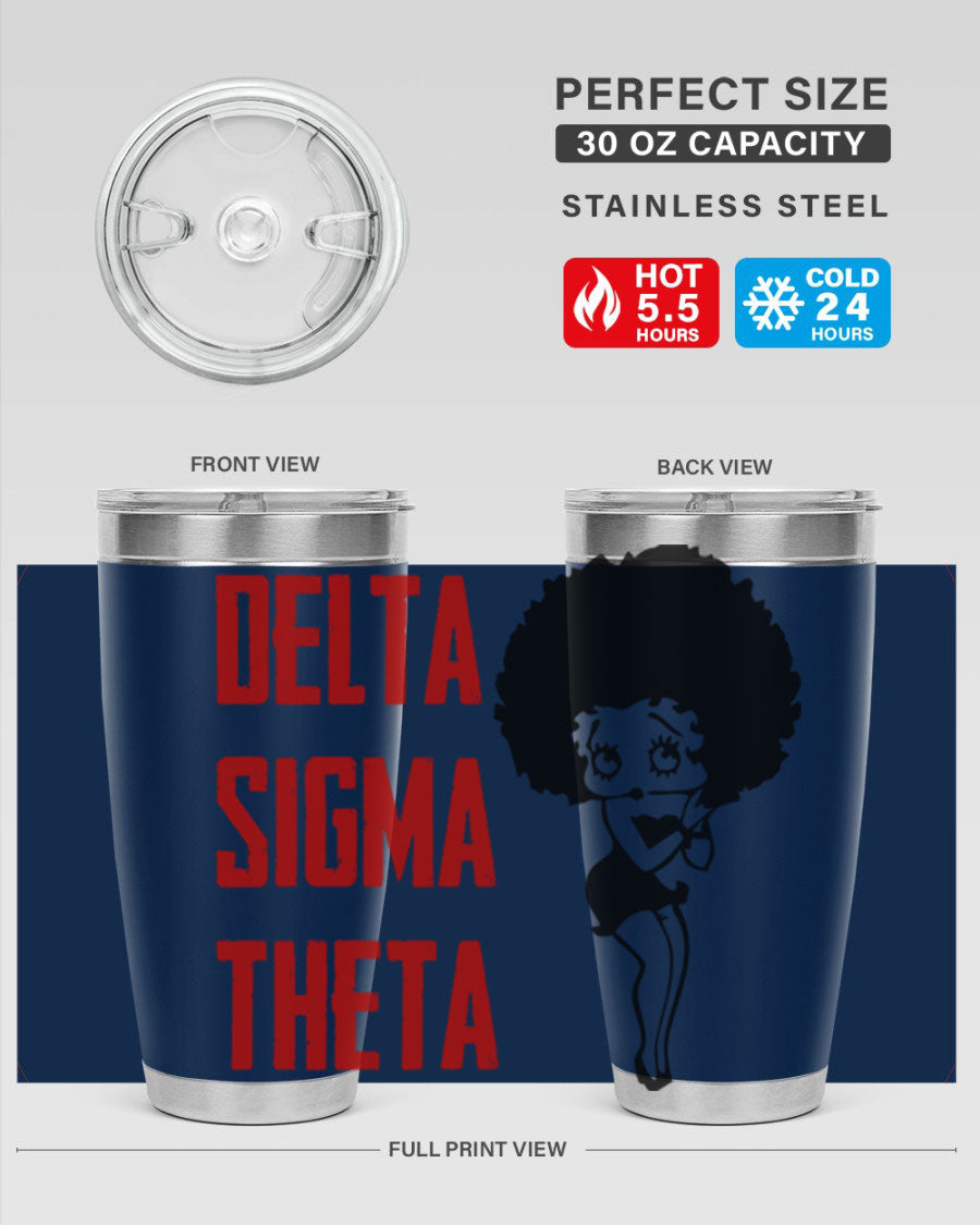 Delta Sigma Theta Cotton Tank featuring bold black phrases, perfect for showcasing sorority pride.