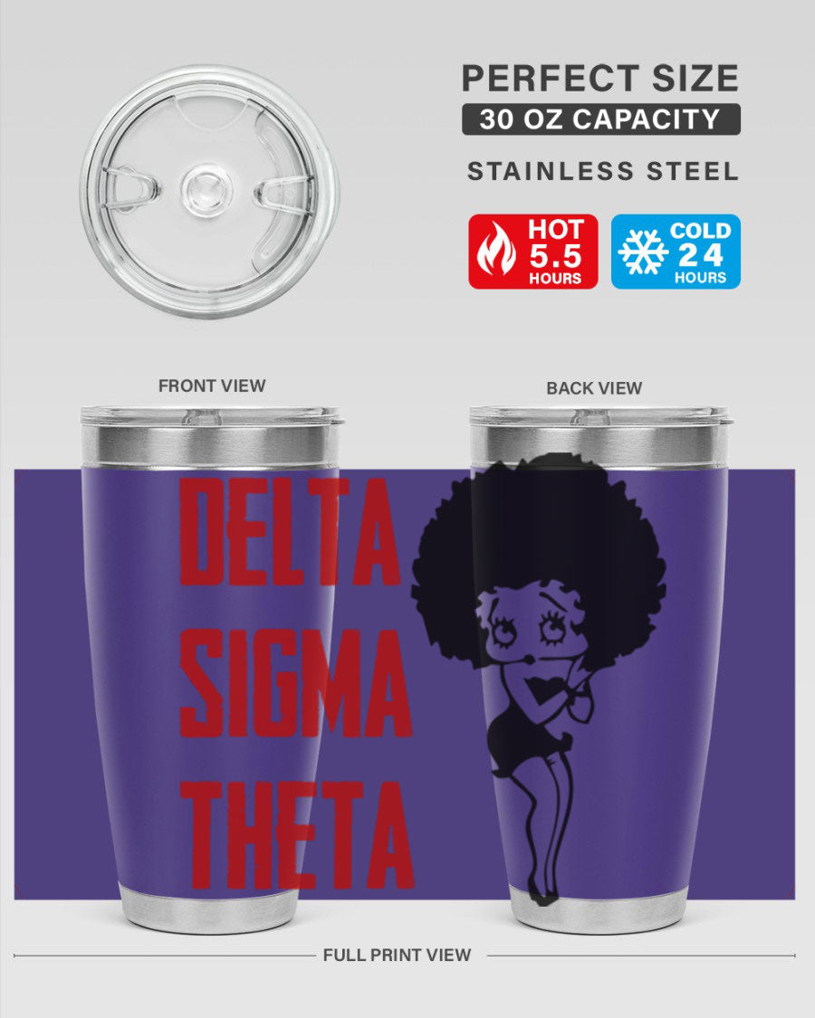 Delta Sigma Theta Cotton Tank featuring bold black phrases, perfect for showcasing sorority pride.