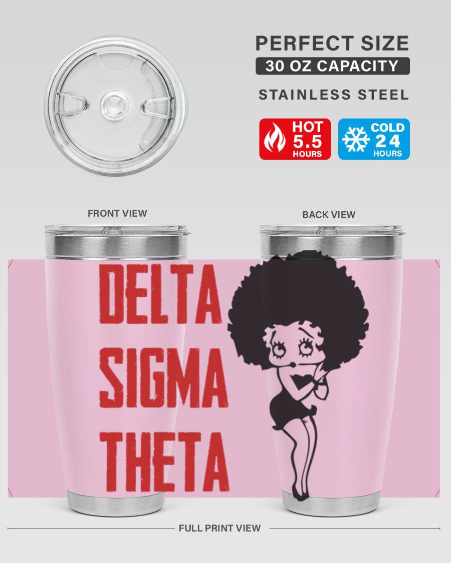 Delta Sigma Theta Cotton Tank featuring bold black phrases, perfect for showcasing sorority pride.