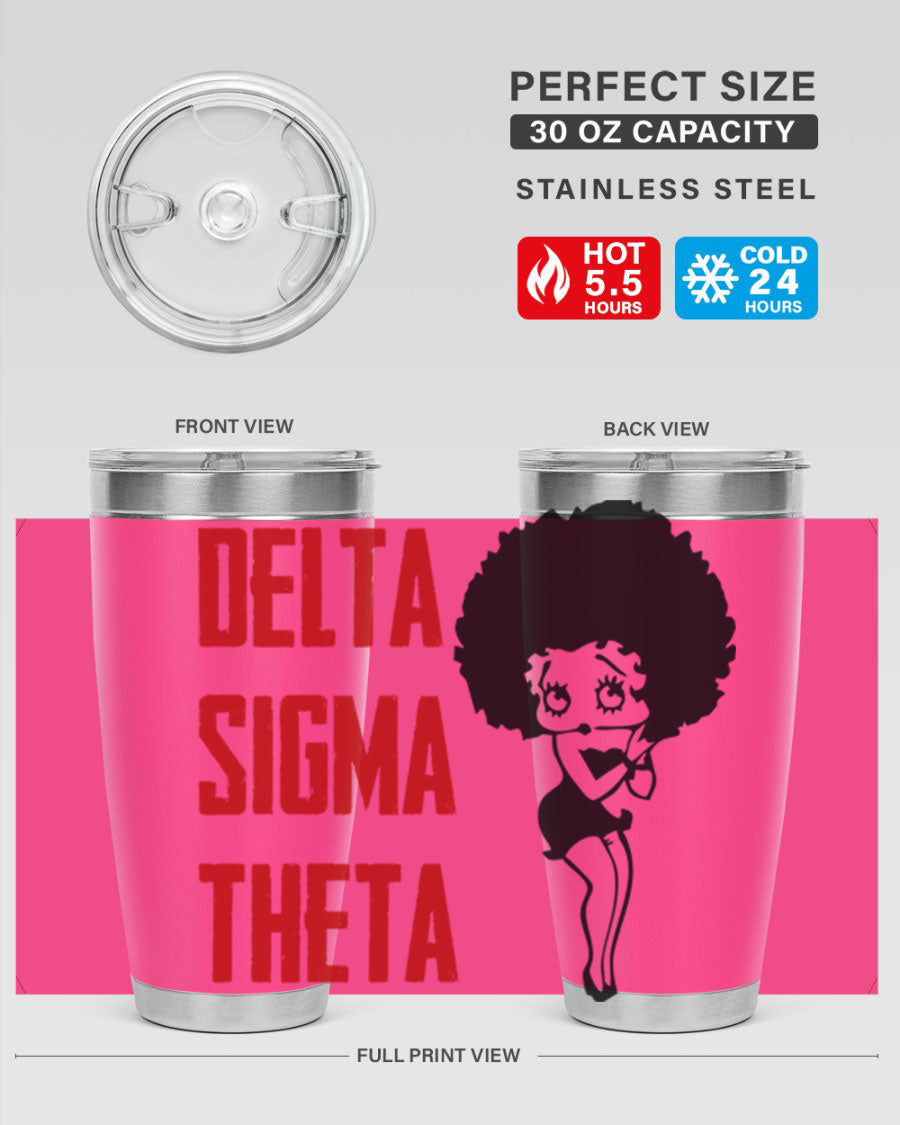 Delta Sigma Theta Cotton Tank featuring bold black phrases, perfect for showcasing sorority pride.