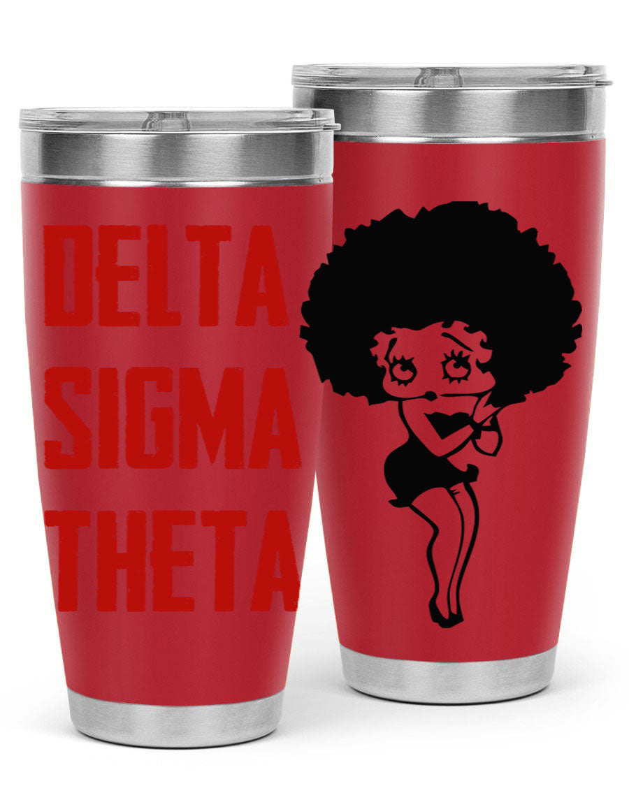 Delta Sigma Theta Cotton Tank featuring bold black phrases, perfect for showcasing sorority pride.