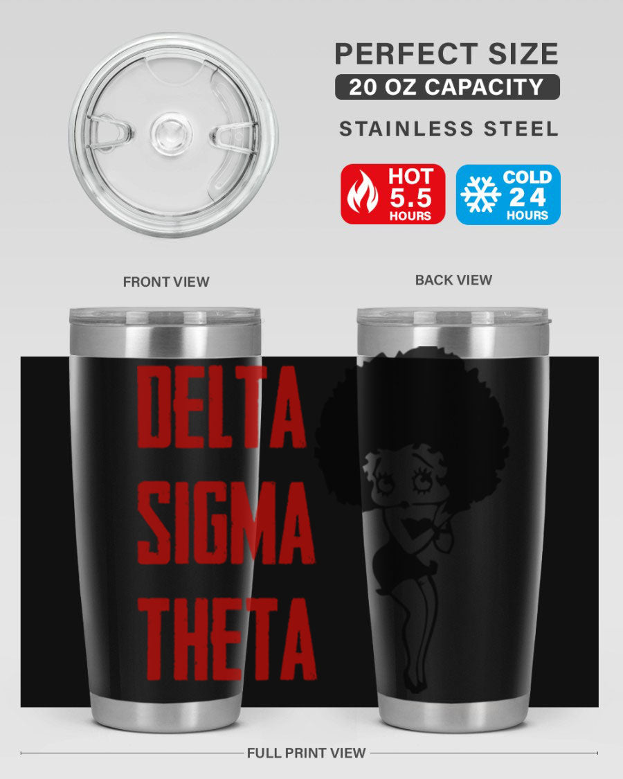 Delta Sigma Theta Cotton Tank featuring bold black phrases, perfect for showcasing sorority pride.