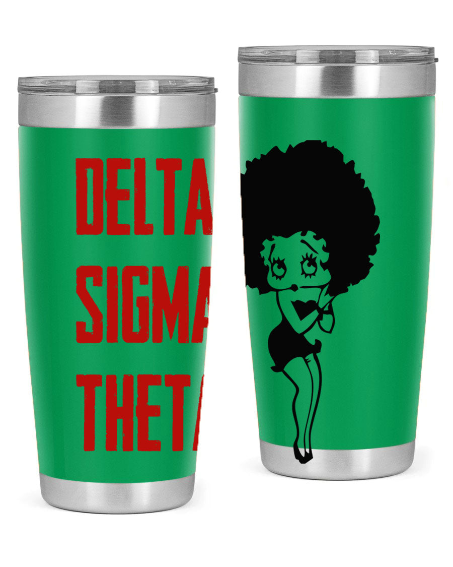 Delta Sigma Theta Cotton Tank featuring bold black phrases, perfect for showcasing sorority pride.