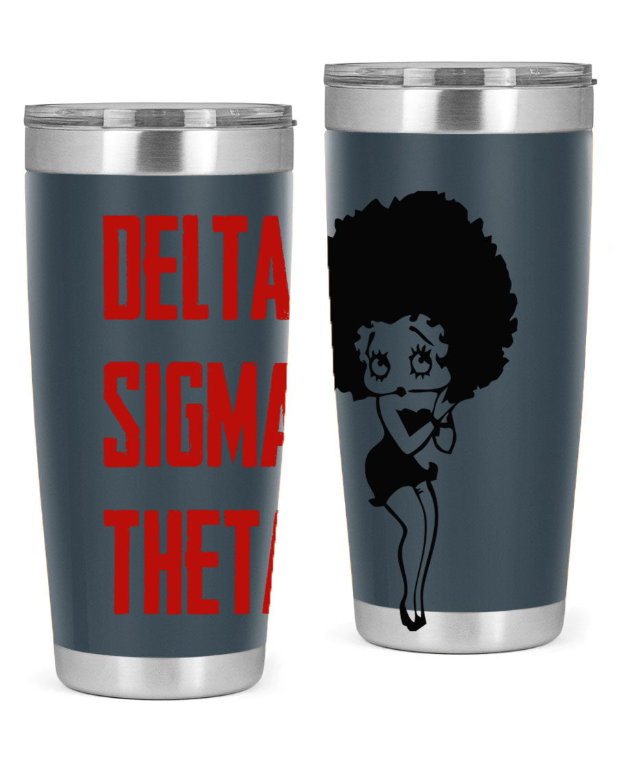 Delta Sigma Theta Cotton Tank featuring bold black phrases, perfect for showcasing sorority pride.