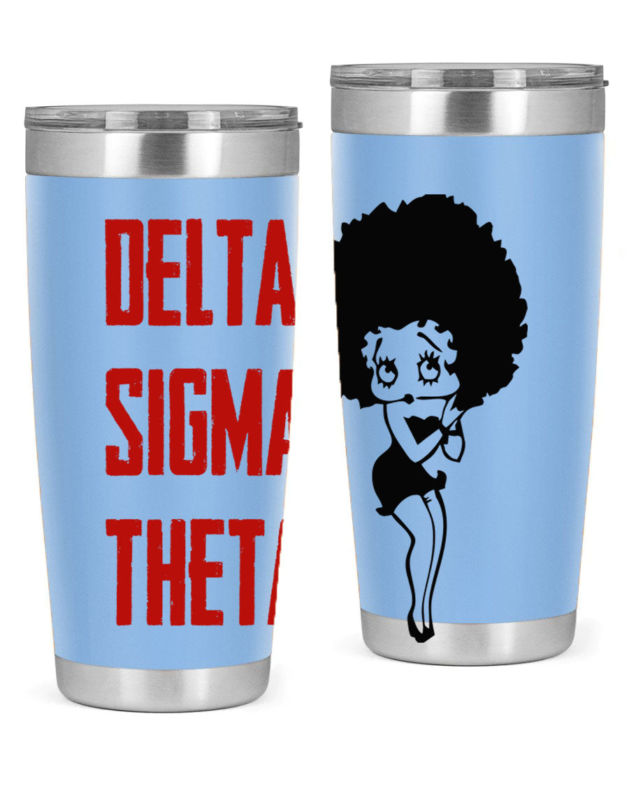 Delta Sigma Theta Cotton Tank featuring bold black phrases, perfect for showcasing sorority pride.