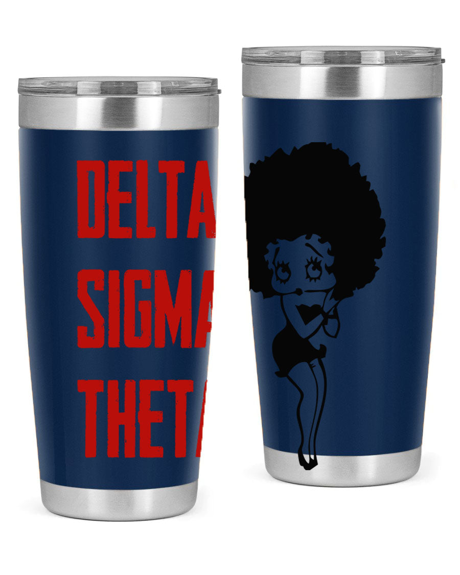 Delta Sigma Theta Cotton Tank featuring bold black phrases, perfect for showcasing sorority pride.