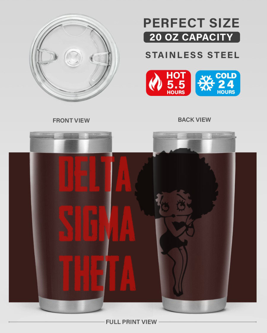 Delta Sigma Theta Cotton Tank featuring bold black phrases, perfect for showcasing sorority pride.