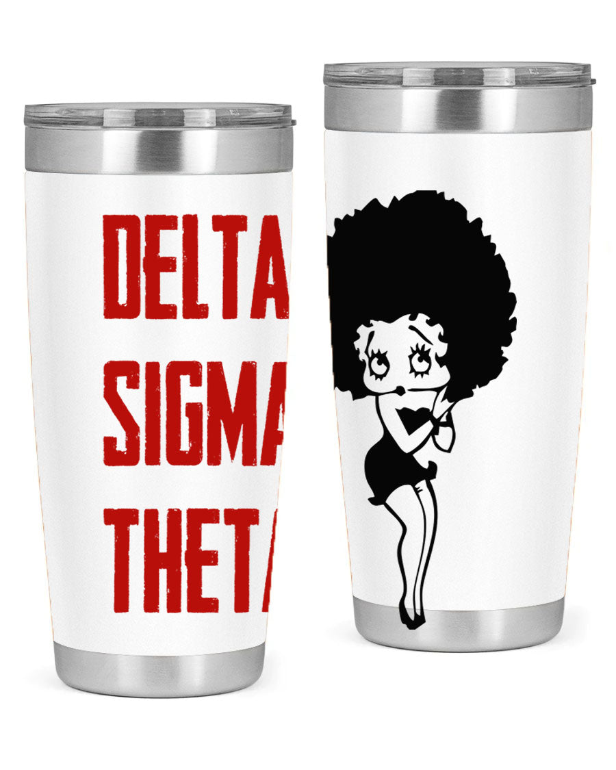 Delta Sigma Theta Cotton Tank featuring bold black phrases, perfect for showcasing sorority pride.
