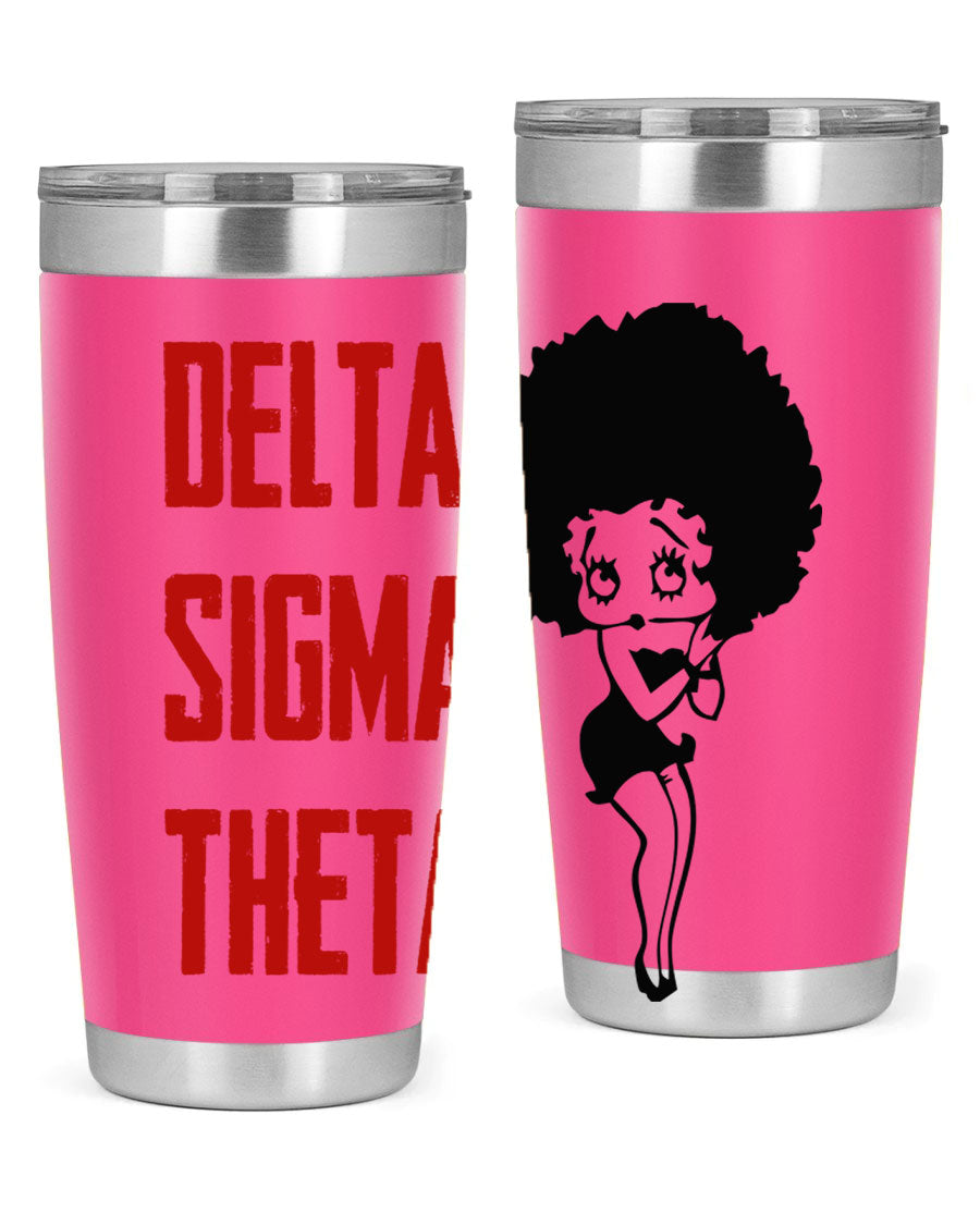 Delta Sigma Theta Cotton Tank featuring bold black phrases, perfect for showcasing sorority pride.