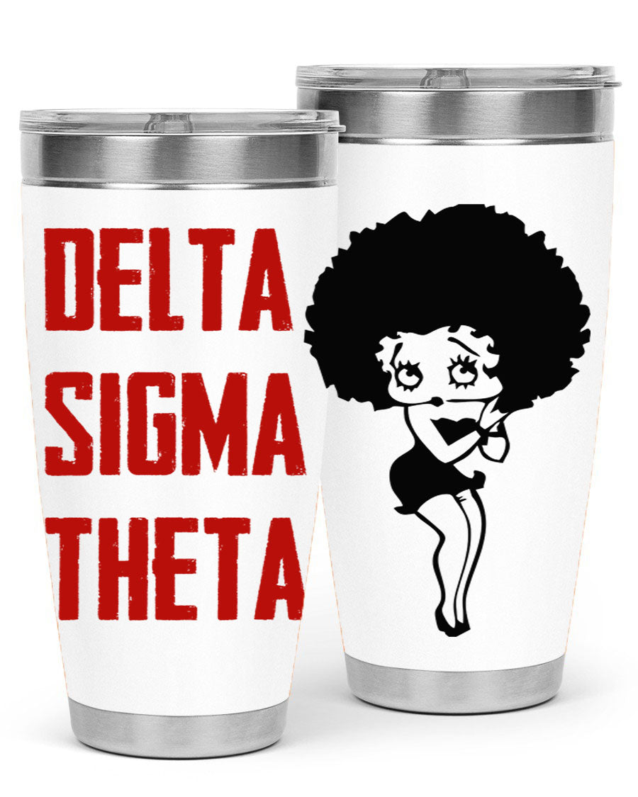 Delta Sigma Theta Cotton Tank featuring bold black phrases, perfect for showcasing sorority pride.