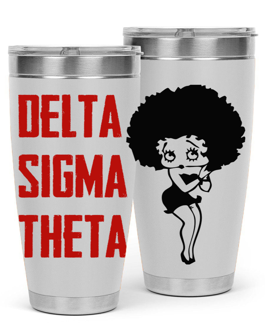 Delta Sigma Theta Cotton Tank featuring bold black phrases, perfect for showcasing sorority pride.