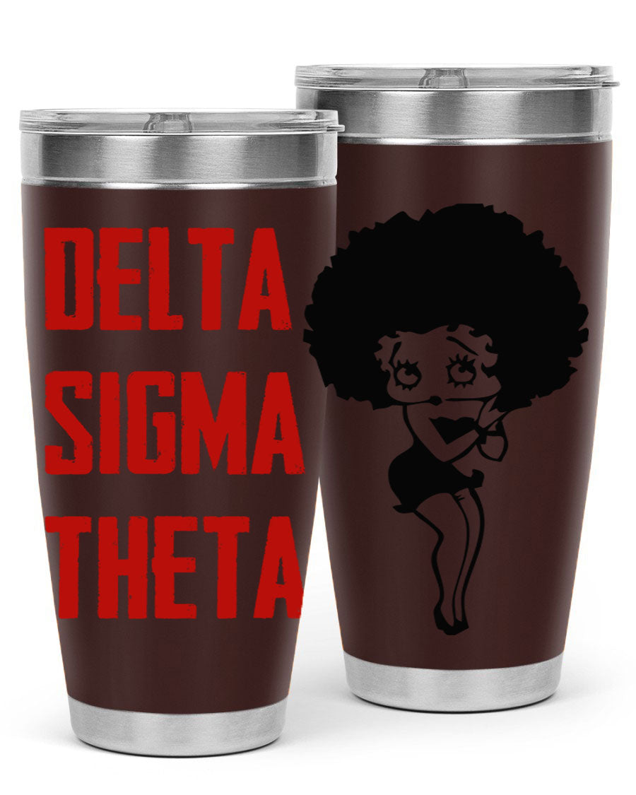 Delta Sigma Theta Cotton Tank featuring bold black phrases, perfect for showcasing sorority pride.