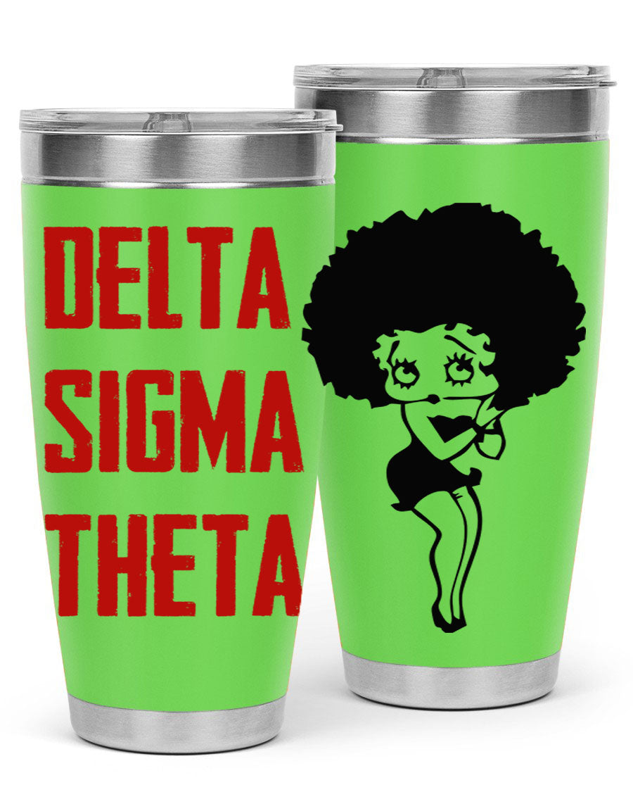 Delta Sigma Theta Cotton Tank featuring bold black phrases, perfect for showcasing sorority pride.