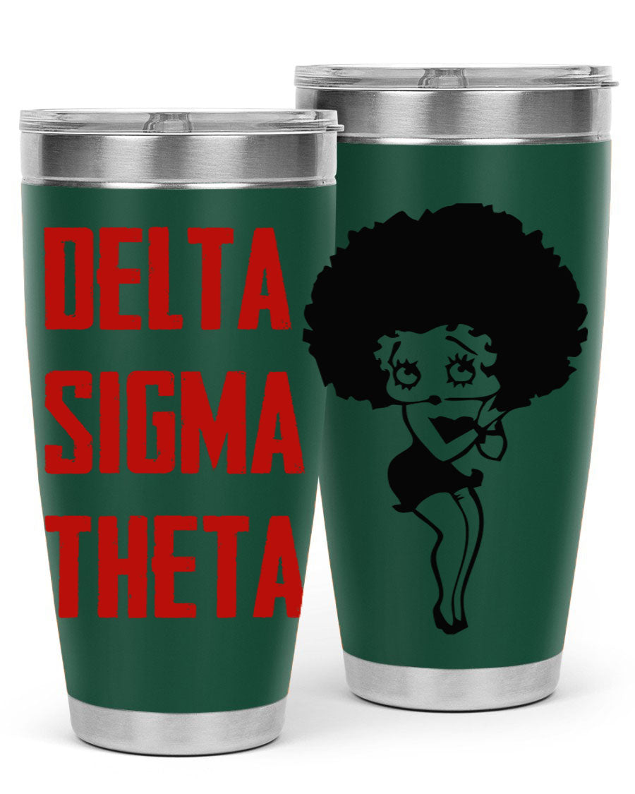 Delta Sigma Theta Cotton Tank featuring bold black phrases, perfect for showcasing sorority pride.