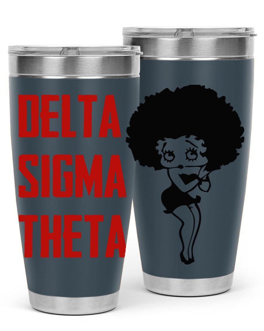 Delta Sigma Theta Cotton Tank featuring bold black phrases, perfect for showcasing sorority pride.