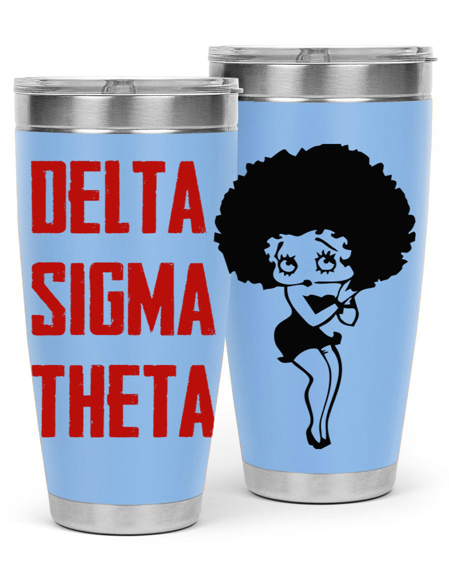 Delta Sigma Theta Cotton Tank featuring bold black phrases, perfect for showcasing sorority pride.