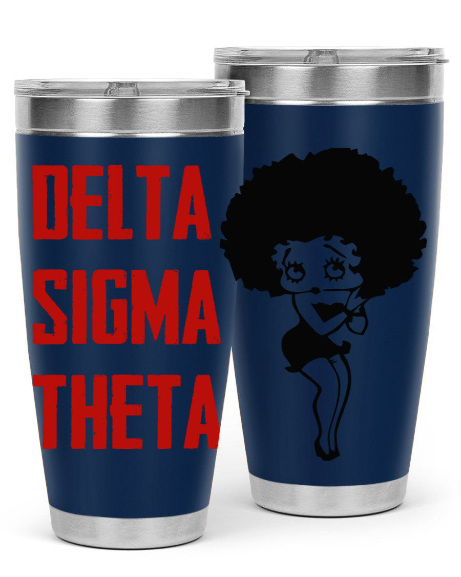 Delta Sigma Theta Cotton Tank featuring bold black phrases, perfect for showcasing sorority pride.