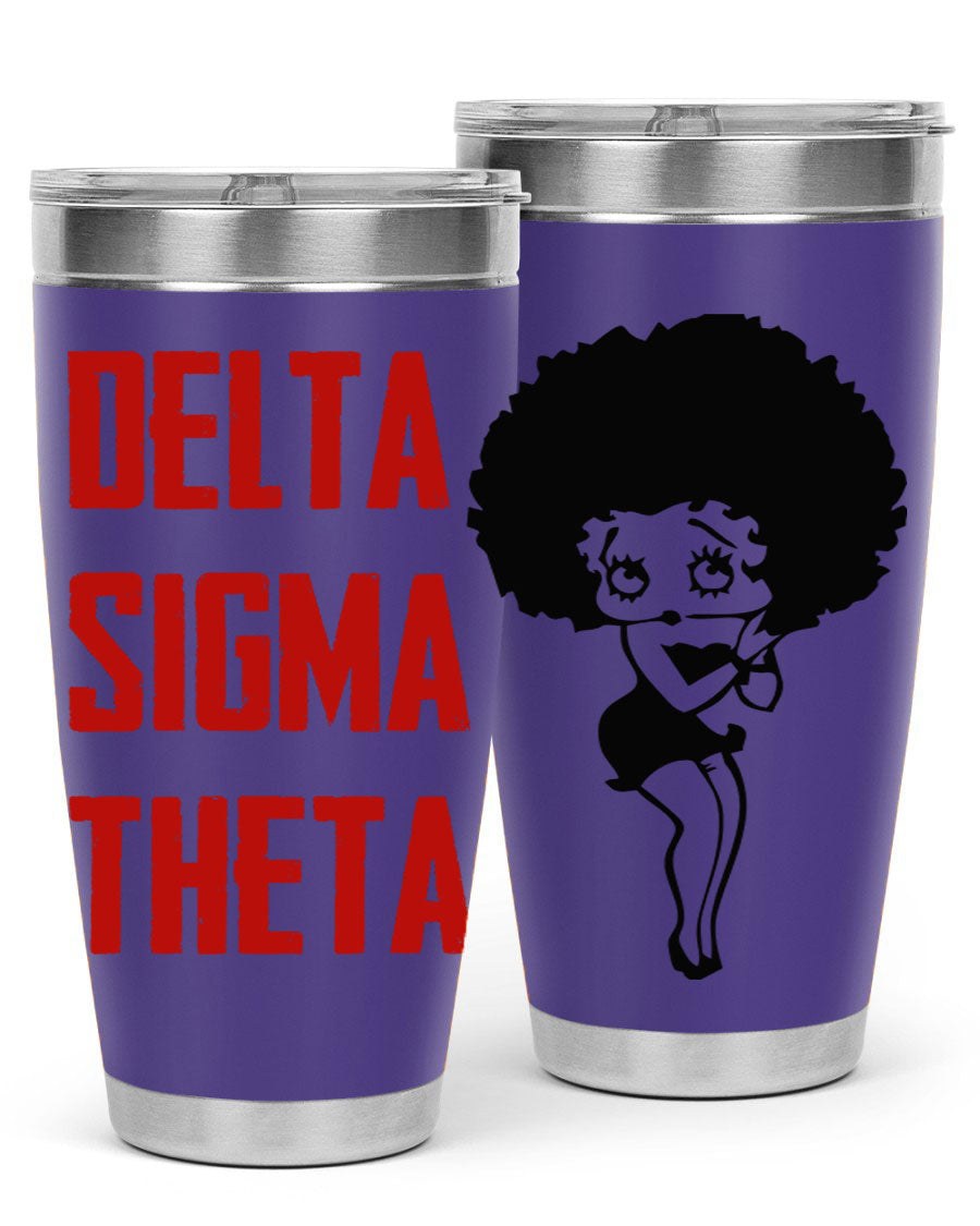 Delta Sigma Theta Cotton Tank featuring bold black phrases, perfect for showcasing sorority pride.