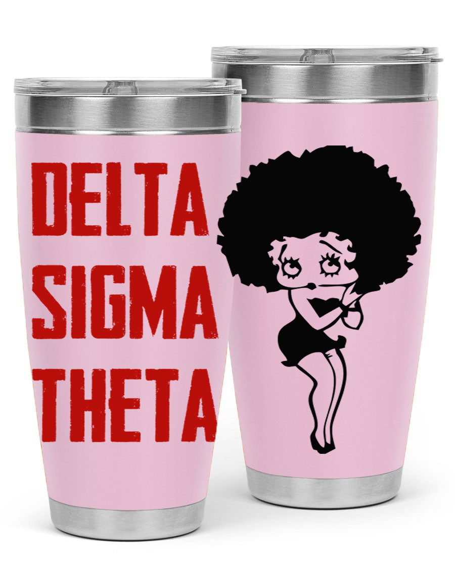 Delta Sigma Theta Cotton Tank featuring bold black phrases, perfect for showcasing sorority pride.