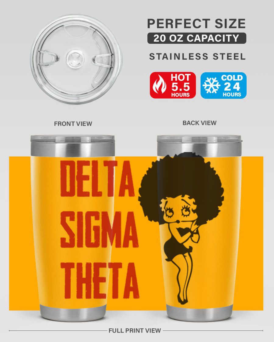Delta Sigma Theta Cotton Tank featuring bold black phrases, perfect for showcasing sorority pride.