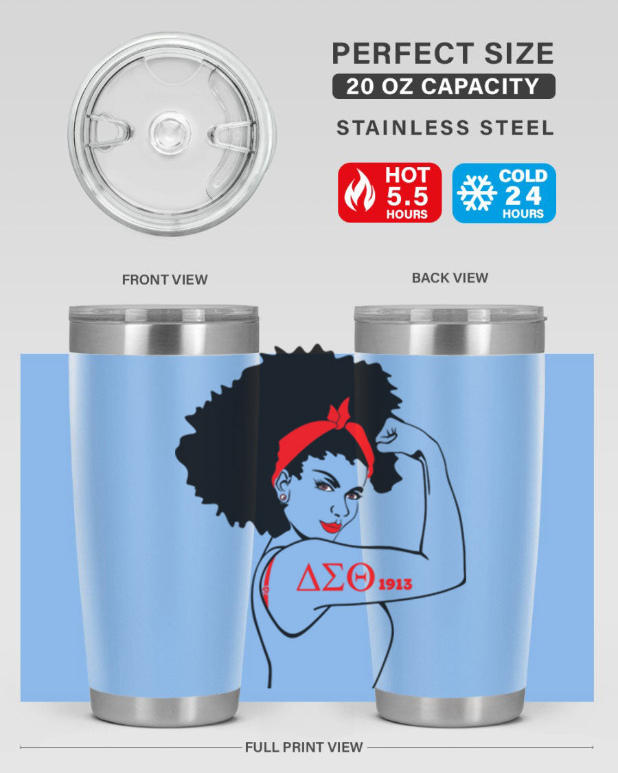 Delta Sigma Theta Cotton Tank featuring bold black phrases, perfect for showcasing sorority pride.