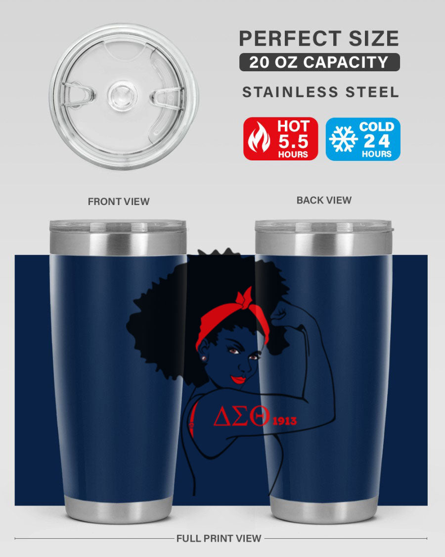 Delta Sigma Theta Cotton Tank featuring bold black phrases, perfect for showcasing sorority pride.