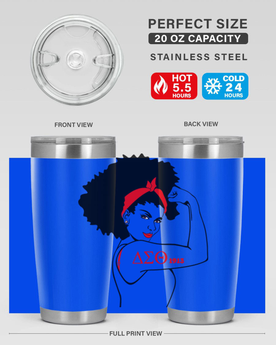 Delta Sigma Theta Cotton Tank featuring bold black phrases, perfect for showcasing sorority pride.