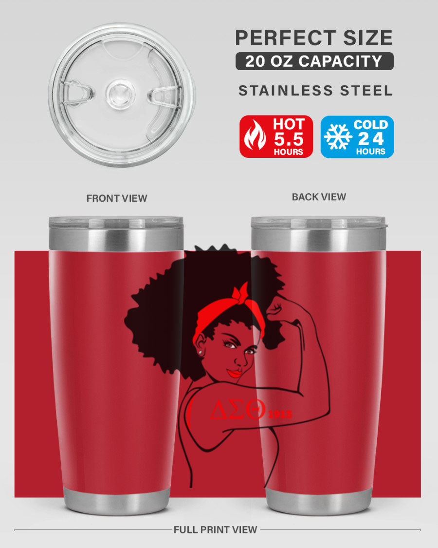 Delta Sigma Theta Cotton Tank featuring bold black phrases, perfect for showcasing sorority pride.