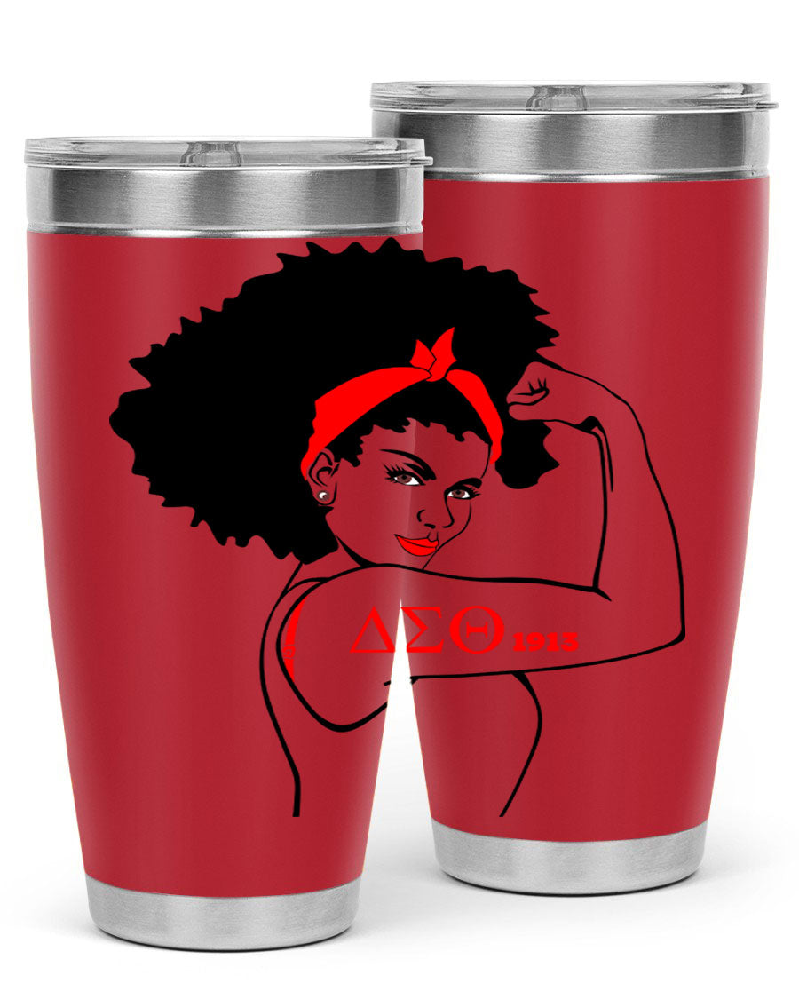 Delta Sigma Theta Cotton Tank featuring bold black phrases, perfect for showcasing sorority pride.