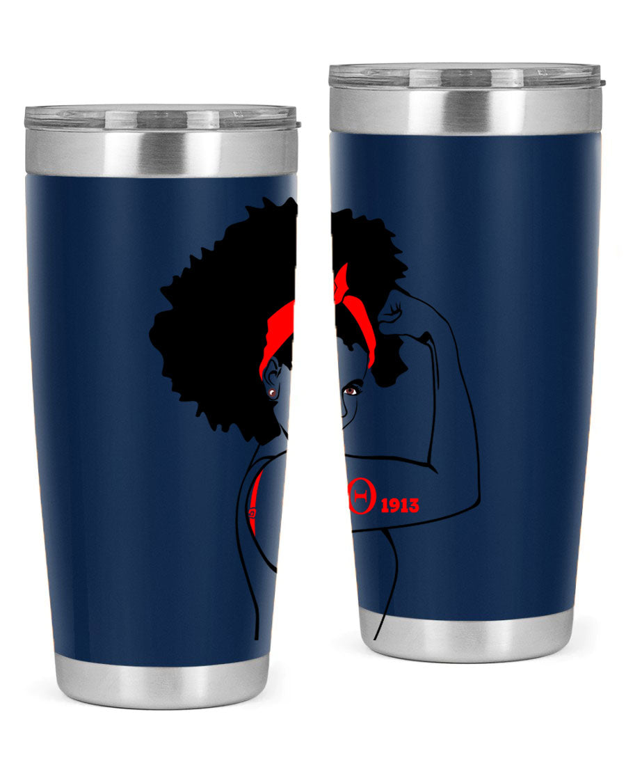 Delta Sigma Theta Cotton Tank featuring bold black phrases, perfect for showcasing sorority pride.