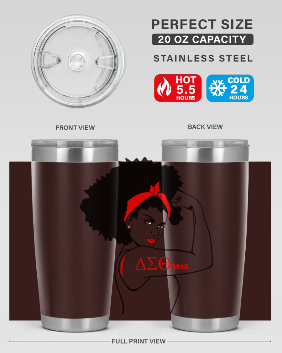 Delta Sigma Theta Cotton Tank featuring bold black phrases, perfect for showcasing sorority pride.