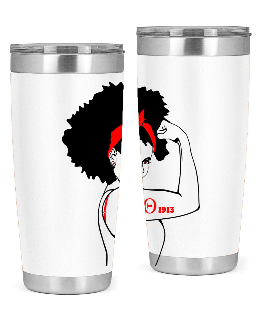 Delta Sigma Theta Cotton Tank featuring bold black phrases, perfect for showcasing sorority pride.