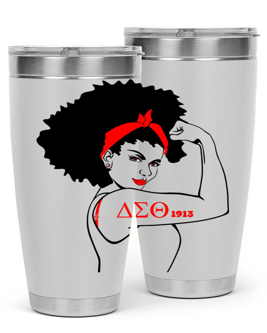 Delta Sigma Theta Cotton Tank featuring bold black phrases, perfect for showcasing sorority pride.