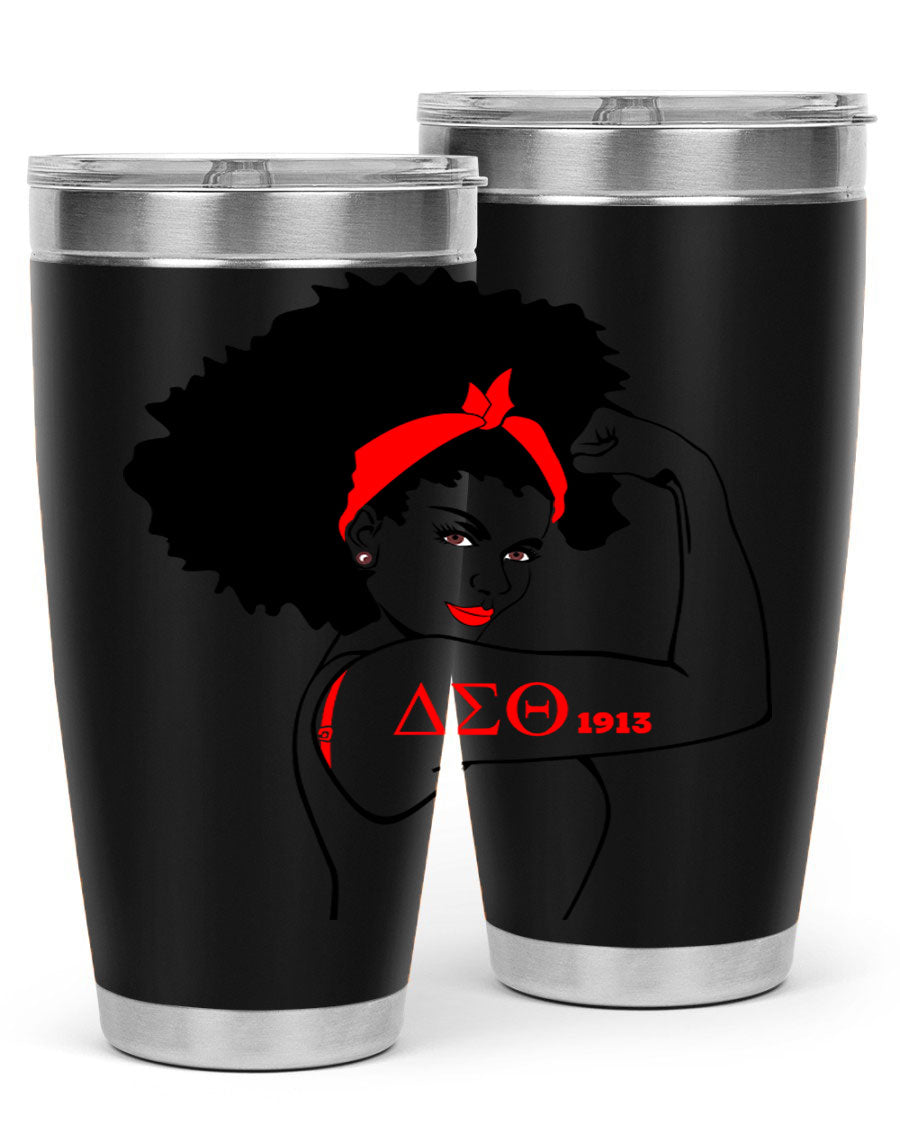 Delta Sigma Theta Cotton Tank featuring bold black phrases, perfect for showcasing sorority pride.