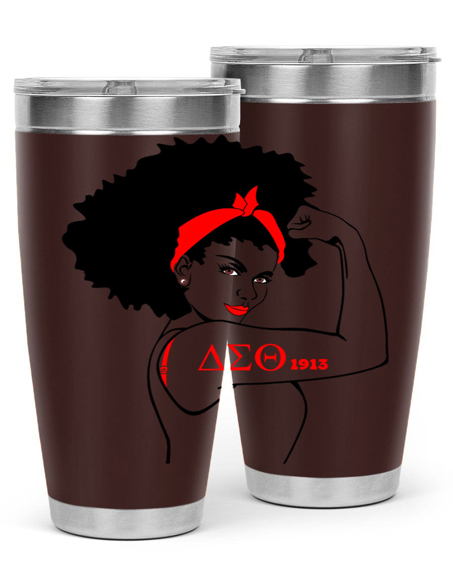 Delta Sigma Theta Cotton Tank featuring bold black phrases, perfect for showcasing sorority pride.