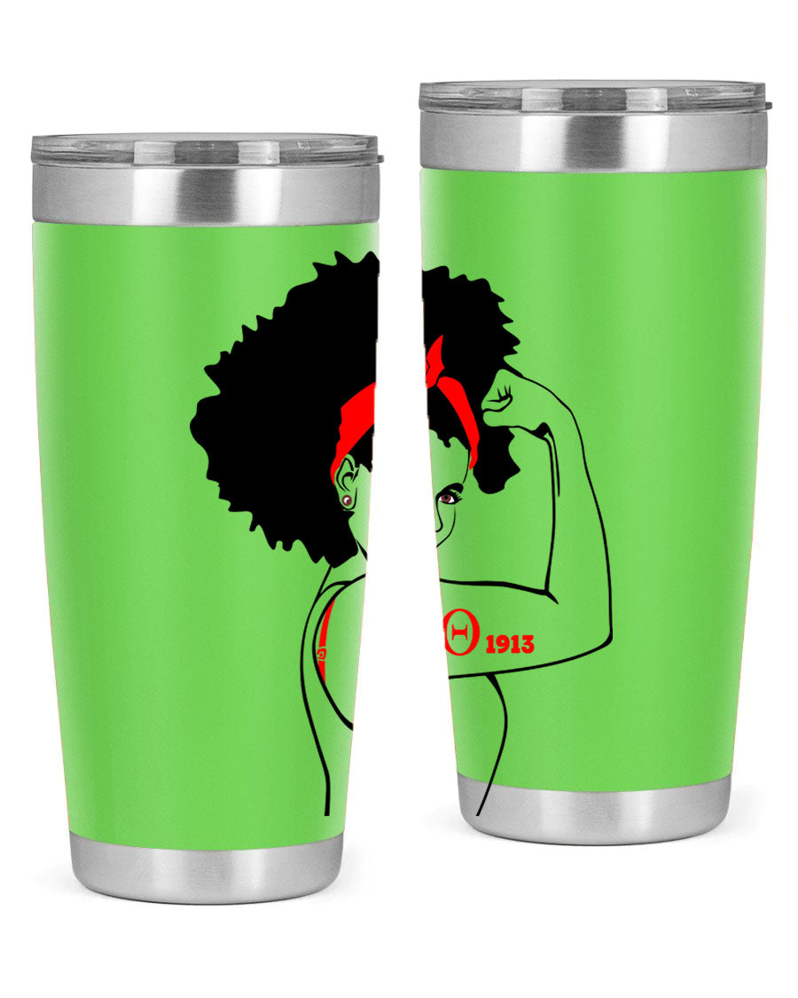 Delta Sigma Theta Cotton Tank featuring bold black phrases, perfect for showcasing sorority pride.