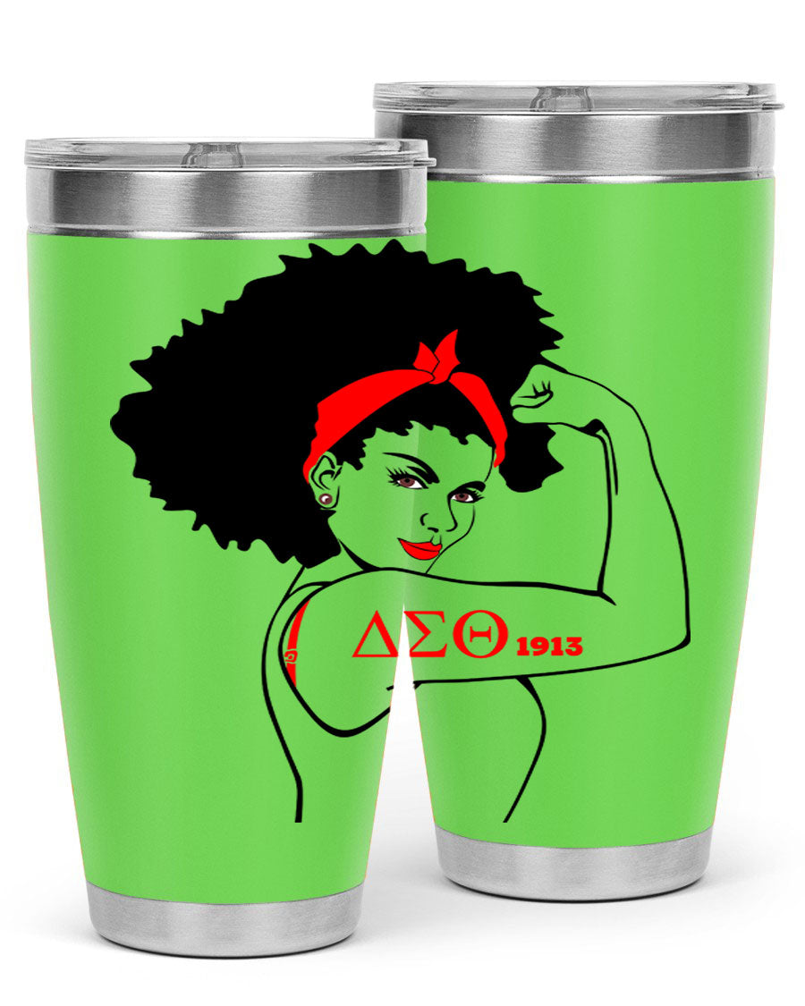Delta Sigma Theta Cotton Tank featuring bold black phrases, perfect for showcasing sorority pride.