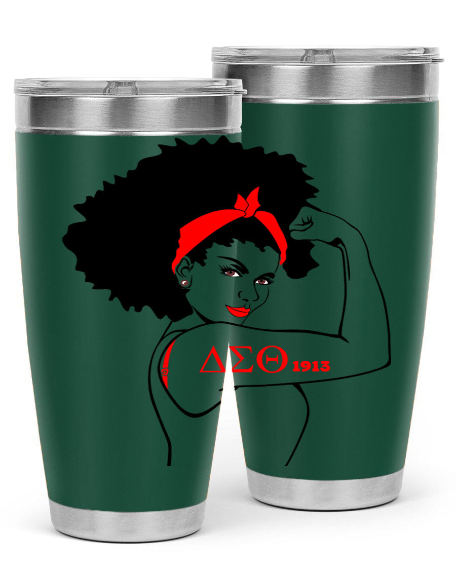 Delta Sigma Theta Cotton Tank featuring bold black phrases, perfect for showcasing sorority pride.