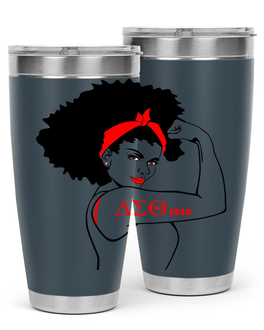 Delta Sigma Theta Cotton Tank featuring bold black phrases, perfect for showcasing sorority pride.