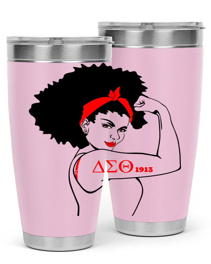 Delta Sigma Theta Cotton Tank featuring bold black phrases, perfect for showcasing sorority pride.