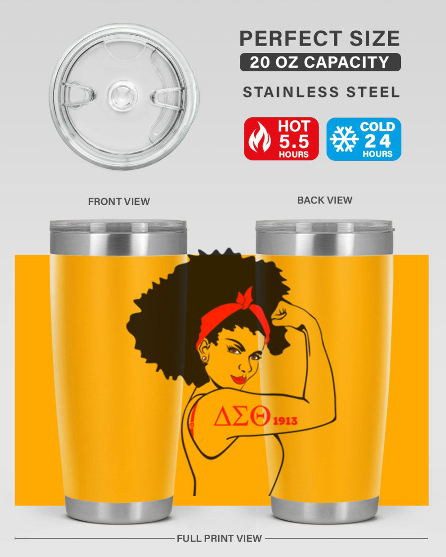 Delta Sigma Theta Cotton Tank featuring bold black phrases, perfect for showcasing sorority pride.